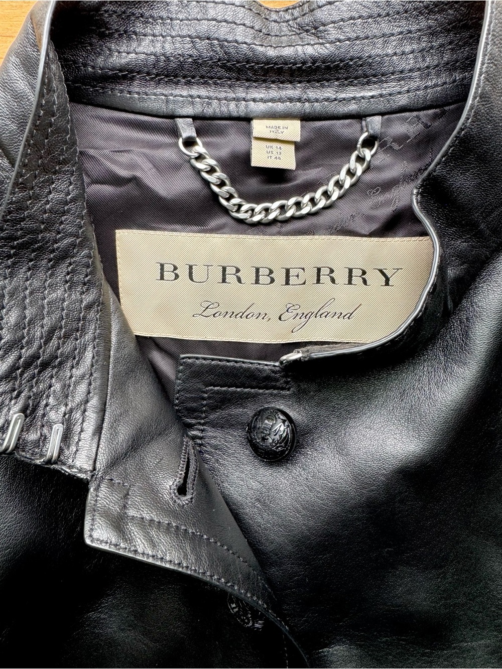 Stunning Burberry London Lamb Leather Equestrian Moto Black Jacket Coat 12 - Picture 3 of 13